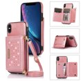 thumbnail image 1 of Feishell Crossbody Wallet Women Case for iPhone XS Max,[RFID Blocking] Credit Card Holder Phone Case with Strap,PU Leather Purse with Lanyard Bling Flip Cover For iPhone XS Max, Pink, 1 of 10