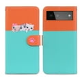 thumbnail image 1 of Feishell Cute Animal Pattern Wallet Phone Case for Google Pixel 6,Color Matching PU Leather Shockproof Magnetic Flip Stand Credit Card Slots Slim Phone Case with Wrist Strap, Skyblue, 1 of 8