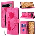 thumbnail image 1 of Feishell Cute Case for Google Pixel 8 Pro Wallet,Magnetic Flip Case Credit Card Slots,Embossed Cat Love Heart,Premium Retro PU Leather, RFID Blocking & Wrist Strap & Kickstand Phone Case,Rose, 1 of 11