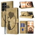 thumbnail image 1 of Feishell Cute Case for Samsung Galaxy S23 Ultra Wallet,Magnetic Flip Case Credit Card Slots,Embossed Cat Love Heart,Premium Retro PU Leather, RFID Blocking & Wrist Strap & Kickstand Phone Case,Beige, 1 of 11