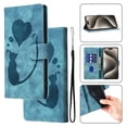 thumbnail image 1 of Feishell Cute Case for iPhone 8 Plus / 7 Plus Wallet,Magnetic Flip Case Credit Card Slots,Embossed Cat Love Heart,Premium Retro PU Leather, RFID Blocking & Wrist Strap & Kickstand Phone Case,Blue, 1 of 11