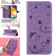 thumbnail image 1 of Feishell Cute Cat Embossed Pattern Leather Wallet Phone Case for Samsung Galaxy A15,Magnetic Buckle Shockproof Flip Holder ID Credit Card Slots Cash Pocket Slim Phone Case,Purple, 1 of 16