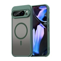 Feishell Designed for Google Pixel 9A Magnetic Case,[Compatible with MagSafe] [Military Grade Drop Protection] Slim Translucent Matte Shockproof with Anti-Fingerprint Phone Case,Green