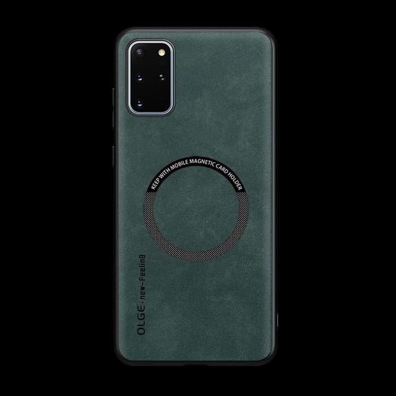 Feishell Designed for Samsung Galaxy Note 20 Luxury Premium PU Leather Case [Compatible with Mag-Safe] Shockproof Back Support Magnetic Car Mount Slim Protective Phone Case for Men Women, Green