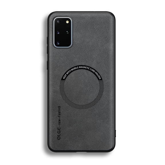 Feishell Designed for Samsung Galaxy Note 20 Ultra Luxury Premium PU Leather Case [Compatible with Mag-Safe] Shockproof Back Support Magnetic Car Mount Slim Protective Phone Case for Men Women, Gray