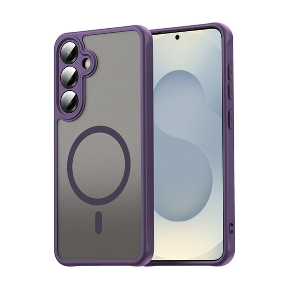 Feishell Designed for Samsung Galaxy S25 Magnetic Case,[Compatible with MagSafe] [Military Grade Drop Protection] Slim Translucent Matte Shockproof with Anti-Fingerprint Phone Case,Purple