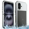 thumbnail image 1 of Feishell Designed for iPhone 16 Plus Case, [Built-in Screen Protector] [Military Grade Drop Protection] Metal Aluminum Alloy Heavy Duty Full-Body Shockproof Water-Proof Phone Case,Silver, 1 of 8