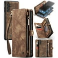 thumbnail image 1 of Feishell Durable 2- In-1 Magnetic Detachable Wallet Case for Samsung Galaxy A56 5G,for Women Men,Premium PU Leather Zipper Pocket Flip Multi Card Slots Purse Phone Case with Wrist Strap,Darkbrown, 1 of 10