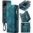 thumbnail image 1 of Feishell Durable 2-In-1 Magnetic Detachable Wallet Case for Samsung Galaxy S20+,for Women Men,Premium PU Leather Zipper Pocket Flip Multi Card Slots Purse Phone Case with Wrist Strap,Green, 1 of 9