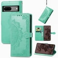 thumbnail image 1 of Feishell Embossed PU Leather Wallet Phone Case for Google Pixel 7a 6.1 inch,Full Protection Magnetic Clasp Flip Stand Card Slots Shockproof Protective Cover with Hand Strap,Green, 1 of 9