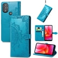 thumbnail image 1 of Feishell Embossed PU Leather Wallet Phone Case for Motorola Moto G Power (2022) 6.5 inch,Full Protection Magnetic Clasp Flip Stand Card Slots Shockproof Protective Cover with Hand Strap,Blue, 1 of 7