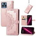 thumbnail image 1 of Feishell Embossed PU Leather Wallet Phone Case for T-Mobile REVVL 6 6.52 inch,Full Protection Magnetic Clasp Flip Stand Card Slots Shockproof Protective Cover with Hand Strap,Rosegold, 1 of 9
