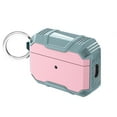 thumbnail image 1 of Feishell Fit for Apple Airpods Pro 2nd Generation (2022) Case,for Women Men,Support Wireless Charging,Shockproof Full Body Protection Hybrid Armor Anti-Scratch Case Cover with Keychain,Green+Pink, 1 of 7
