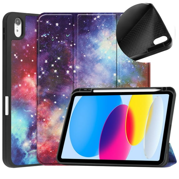 Feishell Fit for Apple iPad 10th Gen 10.9 inch 2022 Smart Case, Built-in Pencil Holder,Auto Sleep/Wake,Luxury PU Leather Magnetic Flip Tri-fold Stand Slim Thin Protective Cover,Galaxy