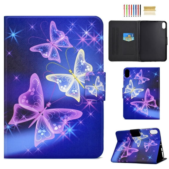 Feishell Fit for Apple iPad 10th Generation 10.9 inch 2022 Smart Case Support Auto Sleep Wake,Ultra Thin Pattern PU Leather Shockproof Folio Flip Stand Card Slots Protective Cover,Butterfly