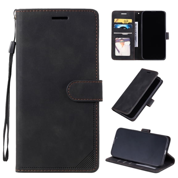 Feishell Fit for Apple iPhone 8 Plus / 7 Plus Flip Wallet Case with RFID Blocking Credit Card Slots & Kickstand,Durable PU Leather Magnetic Clasp with Wrist Strap Folio Shockproof Phone Case,Black