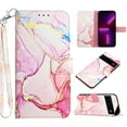 thumbnail image 1 of Feishell Fit for Google Pixel 7 Wallet Case with Wrist Strap,Stylish Marble Pattern Premium PU Leather Folio Flip Credit Card Slots Kickstand Shockproof Protective Phone Cover,E, 1 of 6