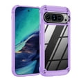 thumbnail image 1 of Feishell Fit for Google Pixel 9 / 9 Pro Clear Case,Support Wireless Charging,Fall Protection Back PC Transparent TPU Frame Plating Button Lightweight Slim Phone Case,Purple, 1 of 9