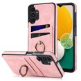 thumbnail image 1 of Feishell Fit for Samsung Galaxy A13 4G Case with 360° Rotatable Ring Holder,Shockproof Drop Resistant Premium Plain PU Leather Soft TPU Card Slots Kickstand Back Protective Phone Case,Pink, 1 of 8