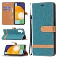 thumbnail image 1 of Feishell Fit for Samsung Galaxy A15 Phone Case with Wrist Strap,Cloth Texture PU Leather Shockproof Anti-Scratch Magnetic Flip Stand Card Slots Wallet Phone Case,Green, 1 of 8