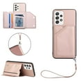 thumbnail image 1 of Feishell Fit for Samsung Galaxy A53 5G Phone Case with Wrist Strap,Shockproof Premium PU Leather Back Magnetic Buckle Flip Kickstand Credit Card Slots Anti-Scratch Protective Cover,Rosegold, 1 of 6