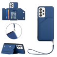 thumbnail image 1 of Feishell Fit for Samsung Galaxy A53 5G Phone Case with Wrist Strap,Shockproof Premium PU Leather Back Magnetic Buckle Flip Kickstand Credit Card Slots Anti-Scratch Protective Cover,Blue, 1 of 6