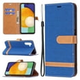 thumbnail image 1 of Feishell Fit for Samsung Galaxy A54 5G 6.4 inch Phone Case with Wrist Strap,Cloth Texture PU Leather Shockproof Anti-Scratch Magnetic Flip Stand Card Slots Wallet Phone Case,Blue, 1 of 8