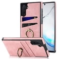 thumbnail image 1 of Feishell Fit for Samsung Galaxy Note 10 Case with 360° Rotatable Ring Holder,Shockproof Drop Resistant Premium Plain PU Leather Soft TPU Card Slots Kickstand Back Protective Phone Case,Pink, 1 of 8