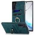 thumbnail image 1 of Feishell Fit for Samsung Galaxy Note 10 Case with 360° Rotatable Ring Holder,Shockproof Drop Resistant Premium Plain PU Leather Soft TPU Card Slots Kickstand Back Protective Phone Case,Blue, 1 of 8