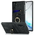 thumbnail image 1 of Feishell Fit for Samsung Galaxy Note 10 Case with 360° Rotatable Ring Holder,Shockproof Drop Resistant Premium Plain PU Leather Soft TPU Card Slots Kickstand Back Protective Phone Case,Black, 1 of 8