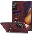 thumbnail image 1 of Feishell Fit for Samsung Galaxy Note 20 Ultra Case with 360° Rotatable Ring Holder,Shockproof Drop Resistant Premium Plain PU Leather Soft TPU Card Slots Kickstand Back Protective Phone Case,Winered, 1 of 8