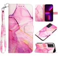 thumbnail image 1 of Feishell Fit for Samsung Galaxy S23 FE Wallet Case with Wrist Strap,Stylish Marble Pattern Premium PU Leather Folio Flip Credit Card Slots Kickstand Shockproof Protective Phone Cover,A, 1 of 6
