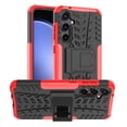 thumbnail image 1 of Feishell Fit for Samsung Galaxy S24 Case,Bulit-in Kickstand,Shockproof Hybrid Dual Layer Hard PC + Soft TPU Honeycomb Texture Non-slip Phone Case Cover,Red, 1 of 8