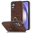 thumbnail image 1 of Feishell Fit for Samsung Galaxy S24 Plus Case with 360° Rotatable Ring Holder,Shockproof Drop Resistant Premium Plain PU Leather Soft TPU Card Slots Kickstand Back Protective Phone Case,Coffee, 1 of 9
