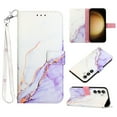 thumbnail image 1 of Feishell Fit for Samsung Galaxy S24 Wallet Case with Wrist Strap,Stylish Marble Pattern Premium PU Leather Folio Flip Credit Card Slots Kickstand Shockproof Protective Phone Cover,F, 1 of 6