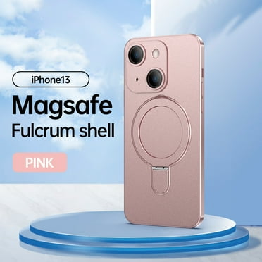 Feishell Fit for iPhone 13 Magnetic Case Compatible with Magsafe,Shockproof Slim Invisible Ring Holder Kickstand Support Car Mount Camera Lens Film Protection Phone Case,Pink