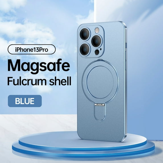 Feishell Fit for iPhone 13 Pro Magnetic Case Compatible with Magsafe,Shockproof Slim Invisible Ring Holder Kickstand Support Car Mount Camera Lens Film Protection Phone Case,Blue