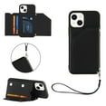 thumbnail image 1 of Feishell Fit for iPhone 14 Phone Case with Wrist Strap,Shockproof Premium PU Leather Back Magnetic Buckle Flip Kickstand Credit Card Slots Anti-Scratch Protective Cover,Black, 1 of 6