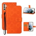thumbnail image 1 of Feishell Flip Case Compatible with Samsung Galaxy A14 5G,Wallet Case with Card Holder Stand PU Leather Embossed Pattern Slim TPU Bumper Shockproof Magnetic Clasp Folio Phone Cover,Orange, 1 of 9