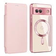 thumbnail image 1 of Feishell Flip Case for Google Pixel 9 Pro XL with Camera Lens Protect Film,Magnetic Closure PU Leather Folio Case with RFID Blocking Card Slots Luxury Plating Transparent Phone Cover,Pink, 1 of 8