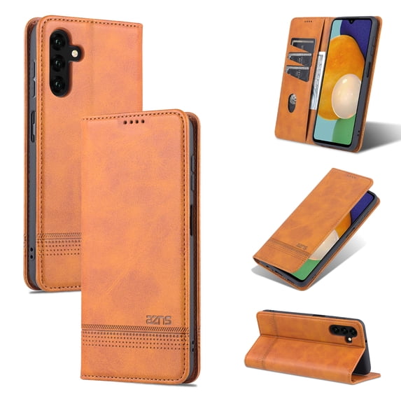 Feishell Flip Case for Samsung Galaxy A14 5G 6.6 inch,Premium PU Leather Magnetic Closure Folio Credit Card Slots Wallet Shockproof Anti-Scratch Stand Phone Case,Yellow