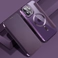 thumbnail image 1 of Feishell Flip Case for iPhone 12 Pro Max with Camera Lens Protect Film,Magnetic Closure PU Leather Folio Case with RFID Blocking Card Slots Luxury Plating Transparent Phone Cover,Purple, 1 of 7