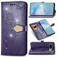 thumbnail image 1 of Feishell Flip Wallet Case for Google Pixel 9 Pro XL, Bling Diamond Embossed Cover [Premium PU Leather+TPU Bumper][3 Card Slots][Stand Function][Magnetic Closure][Wrist Strap] Shockproof Case,Purple, 1 of 11