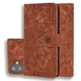 thumbnail image 1 of Feishell Flip Wallet Case for Samsung Galaxy S23 Plus 6.6 inch,Shockproof Embossed Pattern PU Leather Magnetic Clasp Folio Protective Phone Cover with Kickstand & Card Slots,Brown, 1 of 7