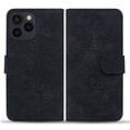 thumbnail image 1 of Feishell Flip Wallet Case for iPhone 16 Pro with Wrist Strap,Shockproof Embossed Pattern PU Leather Magnetic Clasp Folio Protective Phone Cover with Kickstand & Card Slots,Black, 1 of 9