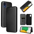 thumbnail image 1 of Feishell Flip Wallet Cover for Samsung Galaxy A03 Core (6.5 inch),Shockproof Slim Fit Carbon Fiber Texture PU Leather Magnetic Closure Folio Card Pocket Kickstand Phone Case,Black, 1 of 11