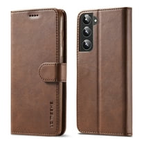 Feishell Flip Wallet Phone Case for Samsung Galaxy S23 FE 6.4 inch,Premium PU Leather Magnetic Clasp Folio Cover with ID Credit Card Slots & Kickstand Shockproof Anti-Scratch Protective Case,Brown