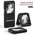 thumbnail image 1 of Feishell Folding Case for Samsung Galaxy Z Flip5 with Soft Belt Hinge Protection Phone Cover, Luxury Colors Ultra Slim Lightweight Rugged PC Shockproof Thin Fit Case for Samsung Galaxy Z Flip5,Black, 1 of 7