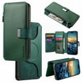 thumbnail image 1 of Feishell For Samsung Galaxy S22 Ultra Wallet [Support Magsafe Charger] Magnetic Detachable Flip Leather Phone Case with Card Slots[RFID Blocking], Zipper Bag, Kick-Stand, Green, 1 of 9