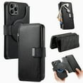 thumbnail image 1 of Feishell For iPhone 13 Pro Max Wallet [Support Magsafe Charger] Magnetic Detachable Flip Leather Phone Case with Card Slots[RFID Blocking], Zipper Bag, Kick-Stand For iPhone 13 Pro Max, Black, 1 of 13